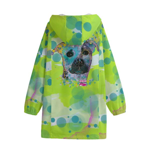 Leichte Regenjacke Mojito – Popart Hundemotiv, 100 % Polyester, Unisex, Staffordshire, AmStaff, Staff, Pitbull, Pit, SOKA, Listenhund